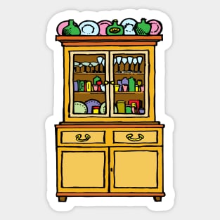 Kitchen cupboards, simple illustration, decor Sticker